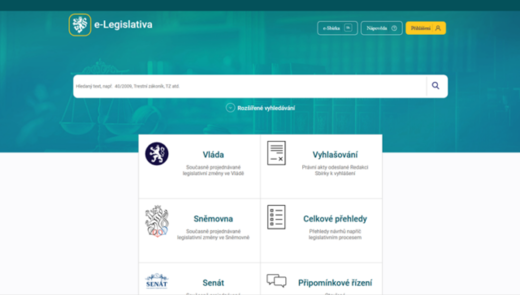 Spuštěn veřejný portál e‑Legislativy